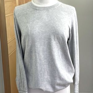 NWOT Tristan Light Grey Viscose Long Sleeved Crew Neck Sweater, Size L